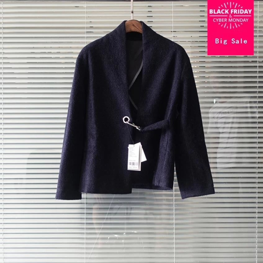 

European Grand 2019 fashion brand England style 70% wool blazer suit female thicker warm cashmere Leisure woolen Blazer wq547