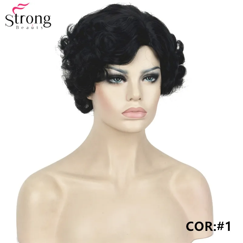 TY 321 1# Costumes Women's Flapper Wig  Black wigs  (3)