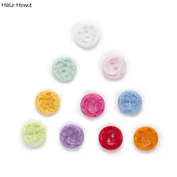 

Transparent Pattern Flower 100pcs 2 Hole Round Mixed Resin Buttons Sewing Scrapbooking Clothing Fabric Covered DIY 14mm