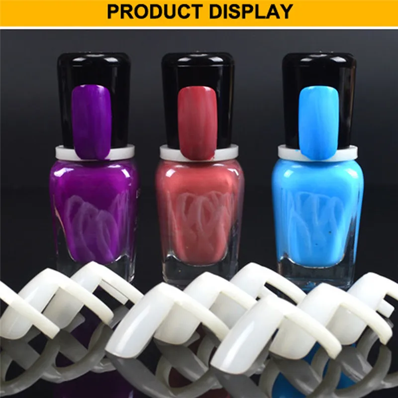 

50pcs Full Nail Tips False Nails DIY Nail Polish Color Swatch Display Card Ring for Nail Art Tool