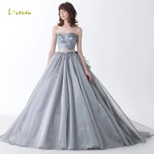 Элегантное loverxu совок бальное платье Бальные платья Demure Appliques Бисероплетение створки кепки рукав развертки органзы Поезд Вечерние платья