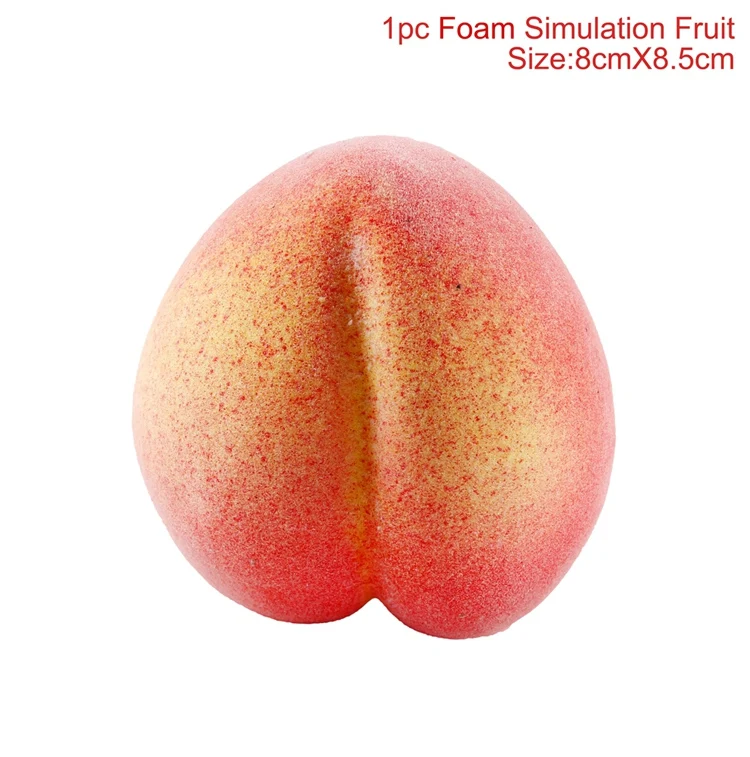 peach Искусственный фруктовый мини фрукт из пенопласта, декоративный не пластиковый фрукт, зеленое яблоко, слива, банан, игрушка, персик, лимон, карамбола, дешево - Color: peach