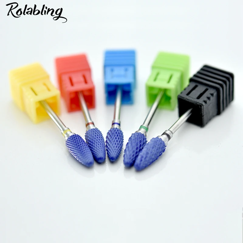 

Rolabling Ceramic Nail Drill Bits Electric Nail File Machine Burr Milling Cutter For Manicure Pedicure Tungsten Carbide Tool