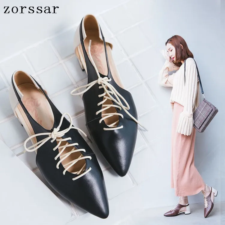 

Genuine leather Women Flats slip on Shallow summer Women loafers Moccasins Soft Ladies Footwear women flat pointed toe shoes