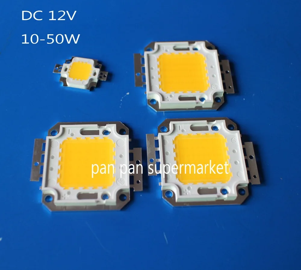 DC12V мощностью 10 Вт, 20 Вт, 30 Вт, 50 Вт, холодный белый/теплый белый высокого Мощность светодиодный чип белый лампа