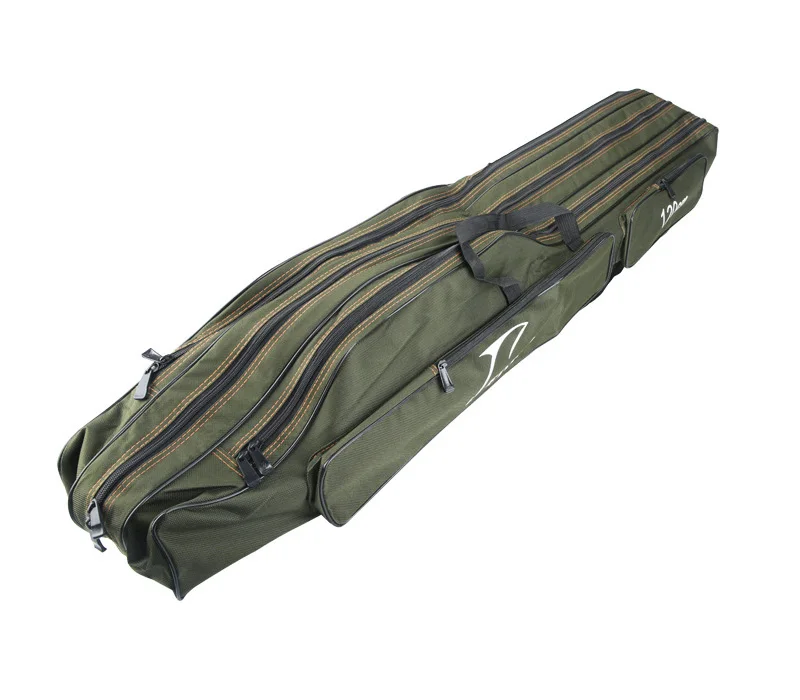 Sacos de Pesca 3 camada de Lona Saco de Armazenamento de Pesca Vara de Pesca Dobrar 120 Centímetros 150 Centímetros Portátil Pólo Carretel Enfrentar 6 Bolsas de pesca