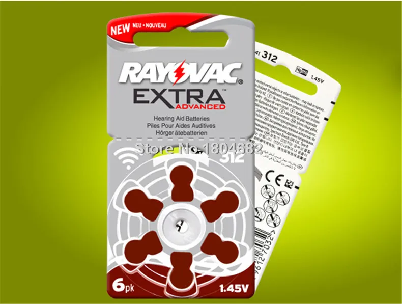 120 шт. аккумуляторы для слуховых аппаратов Rayovac 1 45 в Аккумулятор Zinc Air 312/A312/PR41