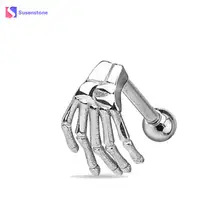 Susenstone серьги из нержавеющей стали серьги рука скелета-призрака для трагус пирсинга ювелирные изделия для тела