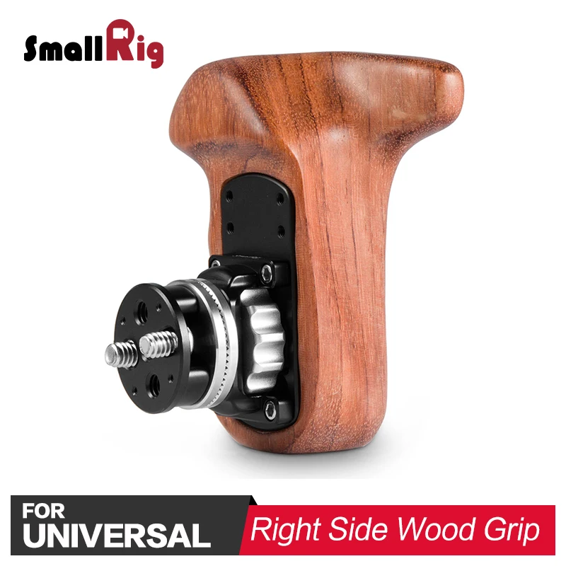 

SmallRig DSLR Camera Video Hand Grip Universal Wooden Right Side Handle with Arri Rosette Bolt-On Mount for Sony / for Canon Cam