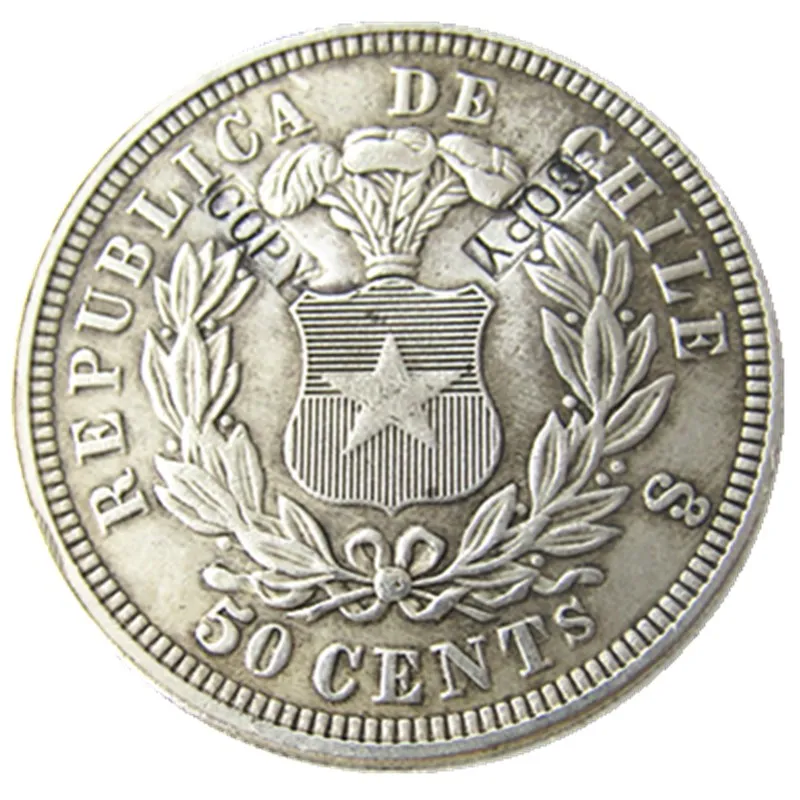 

Chile A Set Of(1867-1872) 4pcs 0.5PESO Silver Plated Copy Coins