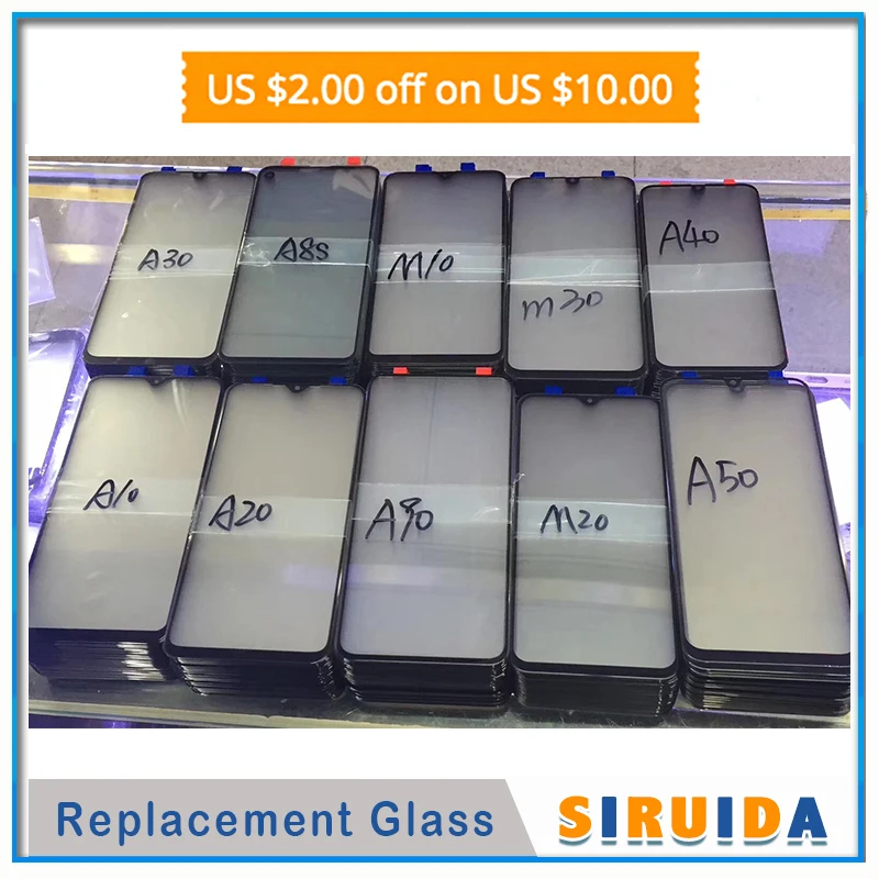 

12pcs Newest LCD Front Outer Lens For Samsung Galaxy A10 A20 A30 A40 A50 A60 A70 A90 M10 M20 M30 Touch Screen Glass Replacement