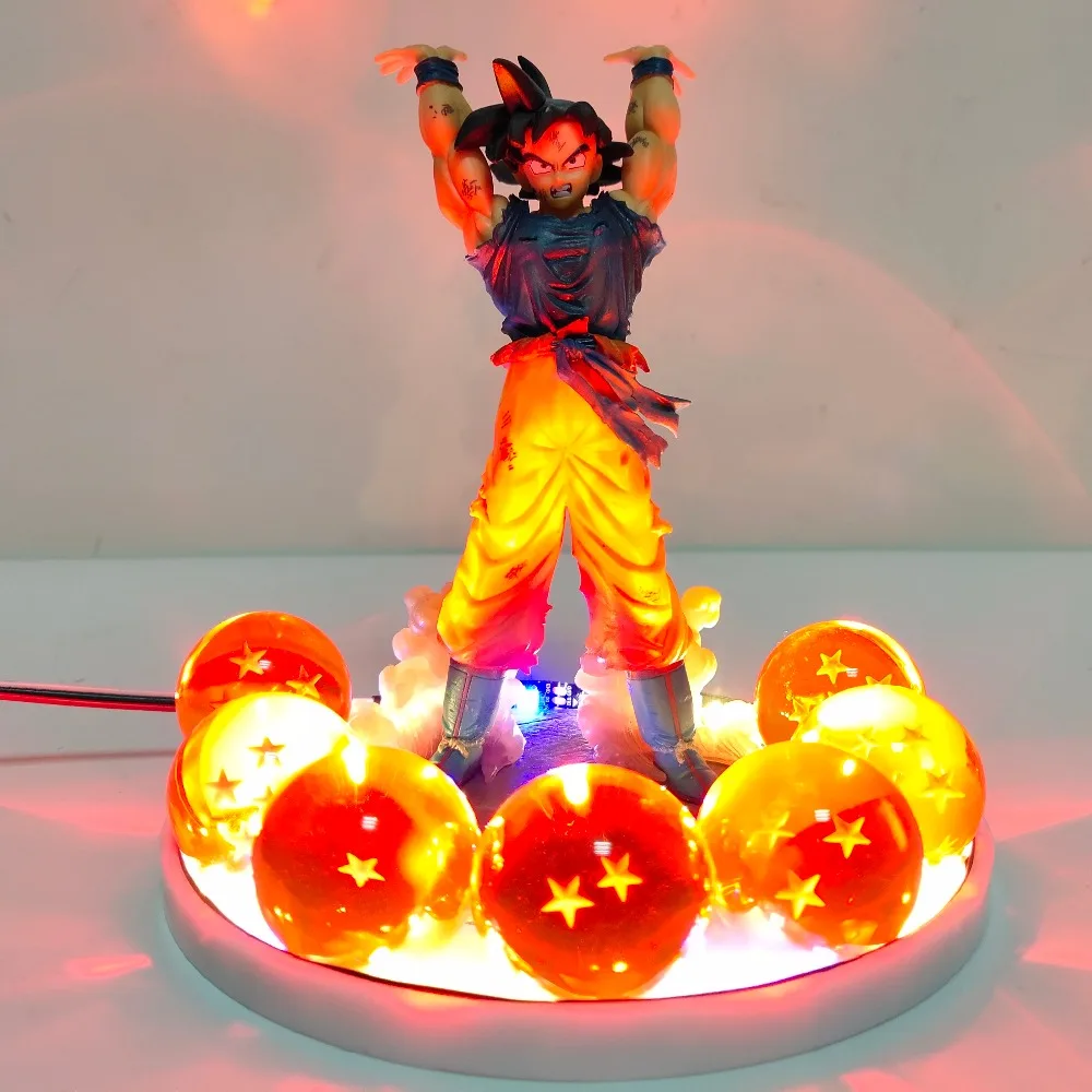 Dragon Ball Z Son Goku Genki Dama Spirit Bomb Led 3D Электрический ночной Светильник Dragon Ball Super Goku Spirit Bomb Led настольная декоративная лампа