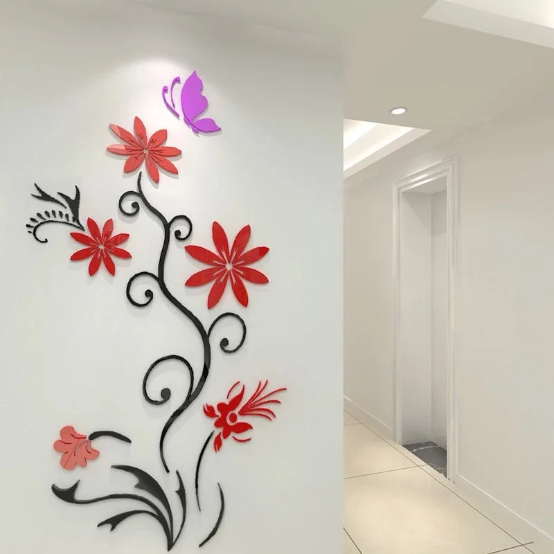 3D Three Dimensional Crystal Acrylic Wall Stickers