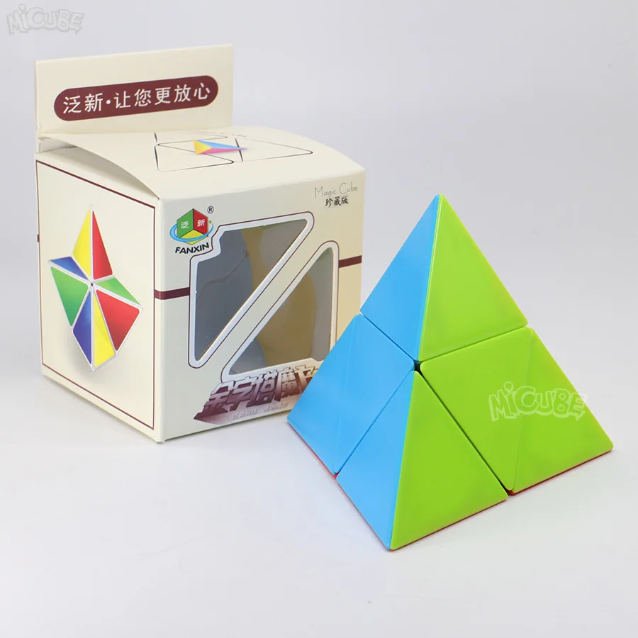 Fanxin Пирамида 2x2 Stickerless FANXINpyraminx Qiyi 2x2x2 Magic куб головоломка на скорость Развивающие игрушки для детей Cubo Magico