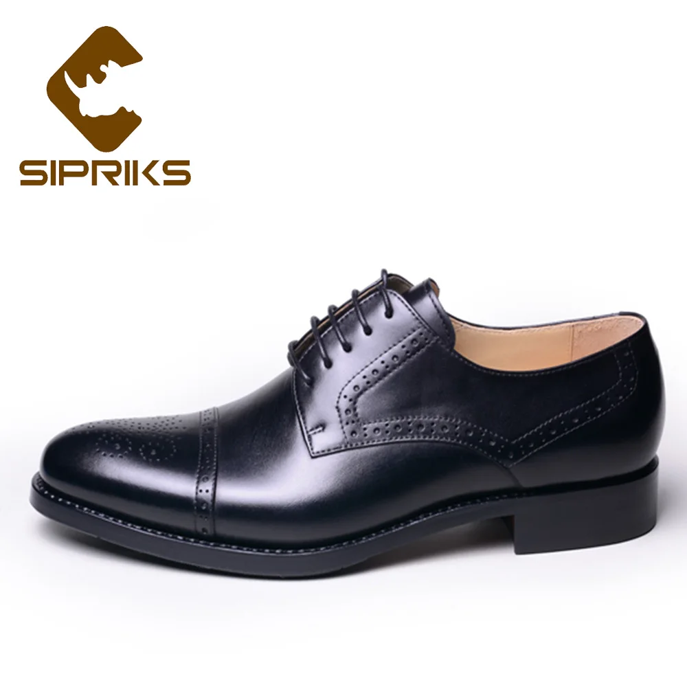 Cousu Goodyear Patron Robe Cuir Importé Bureau Rétro Noir Classique Véritable Chaussures Sipriks La Main En Italien À D'affaires Gent wvgpB4qPn
