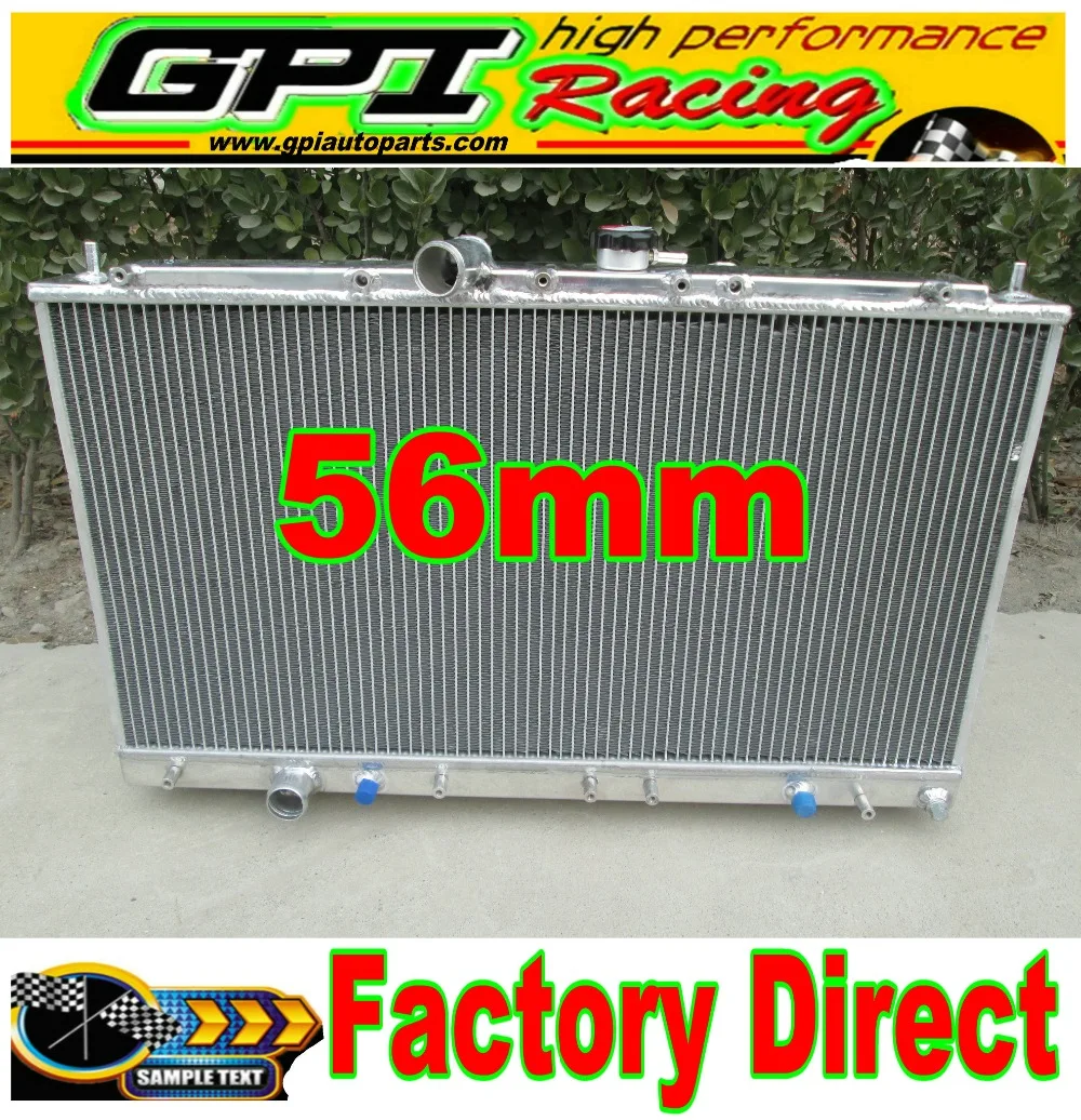 56mm Aluminum radiator for Mitsubishi Galant VR4 EC5A / EC5W 6A13TT  1996-2003 1997 1998 1999 2000 2001 2002