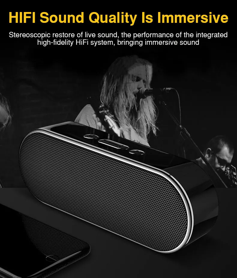 Speakers Mini HiFi Wireless Bluetooth Speaker Bass Stereo Sound Portable Speaker With MIC For Phone Support AUX TF Card USB Disk (5)