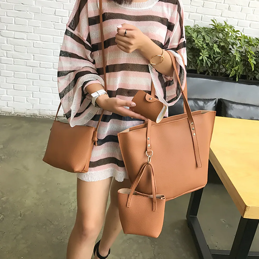 

Female Large Capacity 4Pcs/Sets Handbags Pattern Leather Shoulder Bag Crossbody Bag Handbag Wallet7.83