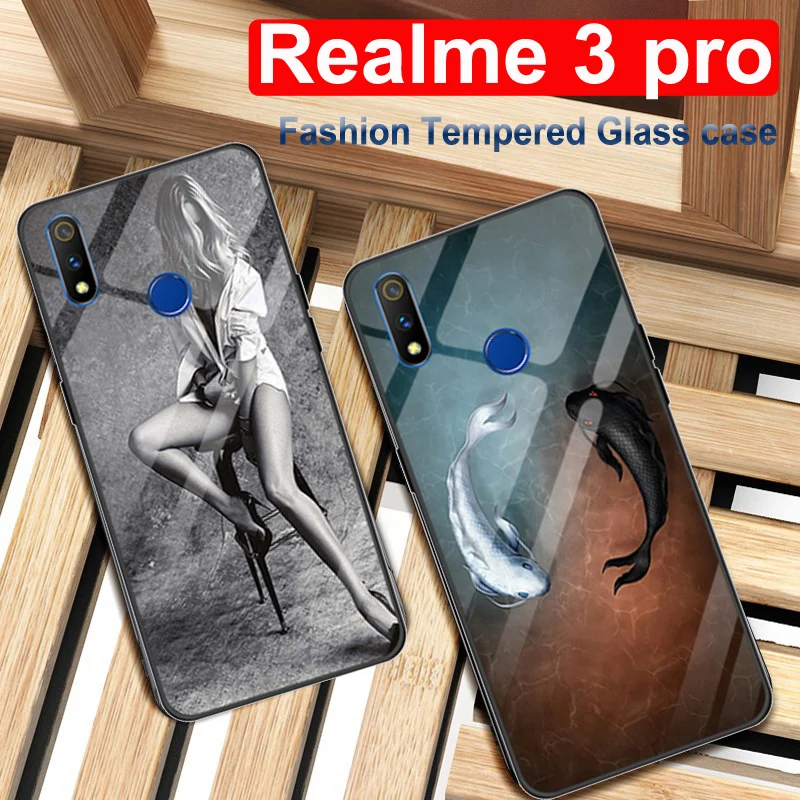 Для OPPO Realme 3 pro Чехол realme3pro wolf girl Силиконовый ТПУ Рамка стеклянная жесткая задняя крышка чехол для телефона Real me 3 pro 3pro s 6,3"