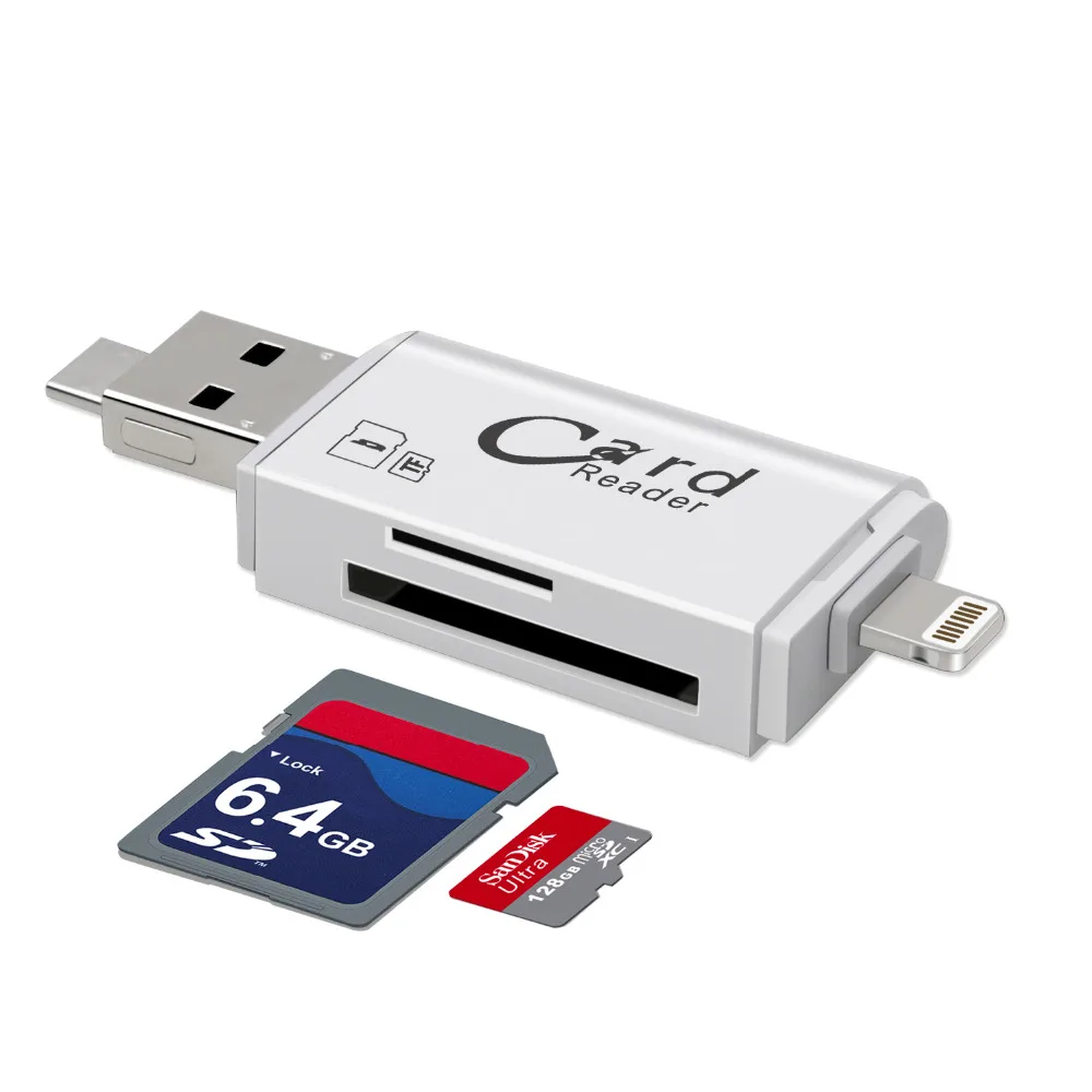 Kismo USB2.0 кардридер TF Micro SD карта OTG Lightning USB для iPhone X 8 7 6 Plus 5S ipad Android телефонов|otg 3 in 1|otg