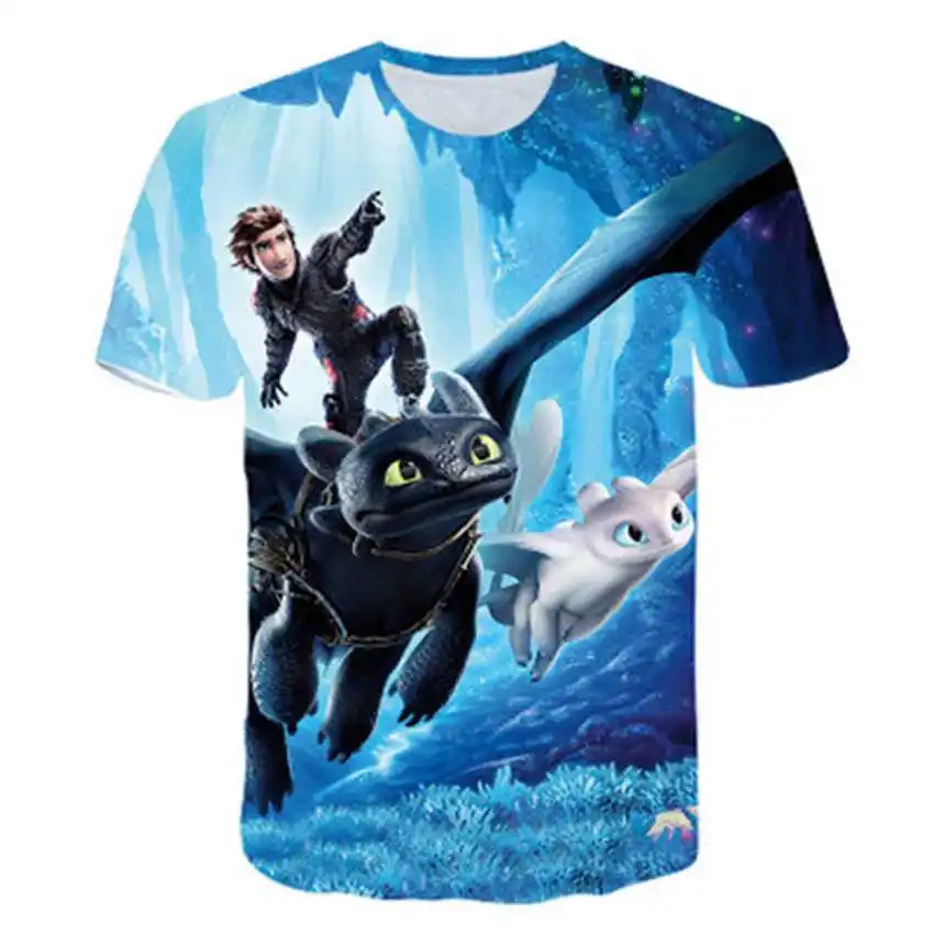 

Boy Summer Tops Children T Shirt How to Train Your Dragon Toothless Cartoon T-shirts Kids Cool Street Home Wear Casual Vestidos