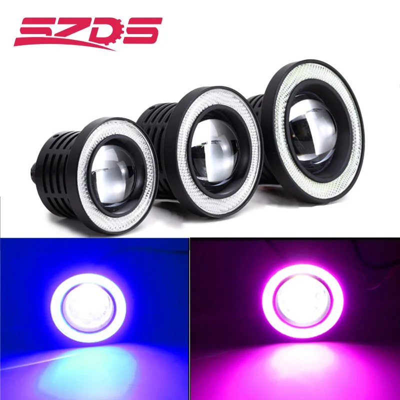 

Auto Car LED light 30W 1200LM fog light COB Angel eyes white DRL Driving Projector Signal fog lamps Tuning Car Lamp car styling