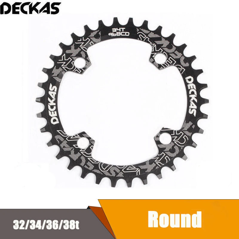 

DECKAS MTB Bike 32 34 36 38T Sprocket Narrow Wide Round BCD 96mm Chain Ring
