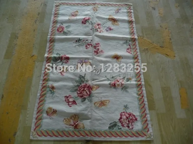 

Style Luxury Needle Point Hand-woven Carpet Antique French Flower Needlepoint Handmade Vintage Modernism