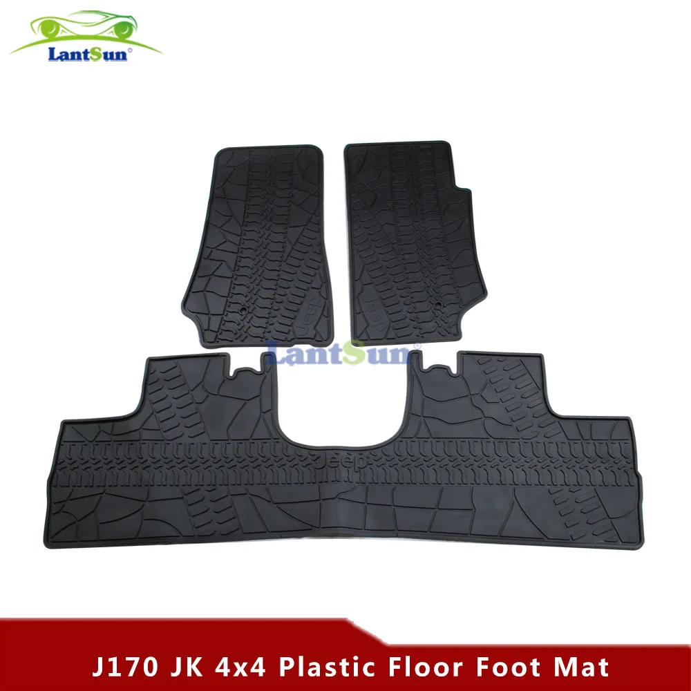 one set J170 4 Door Black rubber floor foot Floor Mat Kit for Jeep