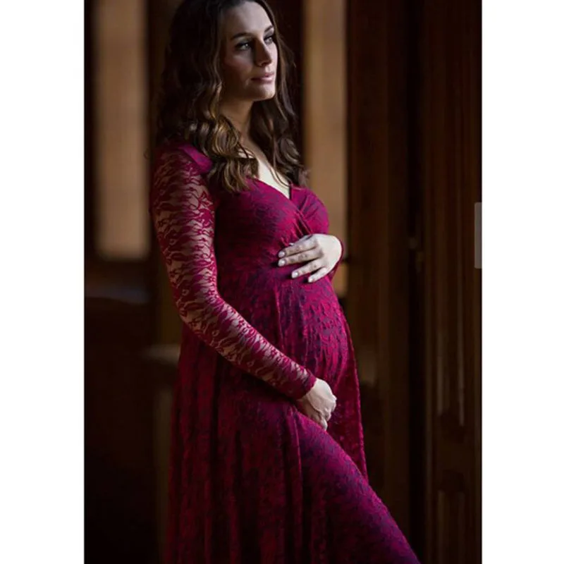 3XL кружева материнства реквизит для фотосъемки вечернее платье для беременных Одежда для фотосессии для беременных женщин
