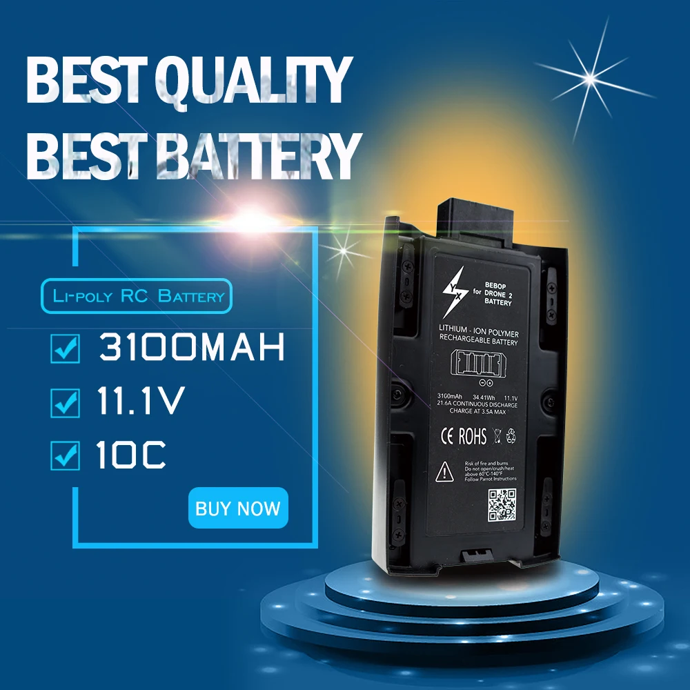 

1 pcs Upgrade Parrot Rc Drone 3100MAH battery 11.1 V 21.6A Lipo battery Bebop Drone 2 Quadcopter