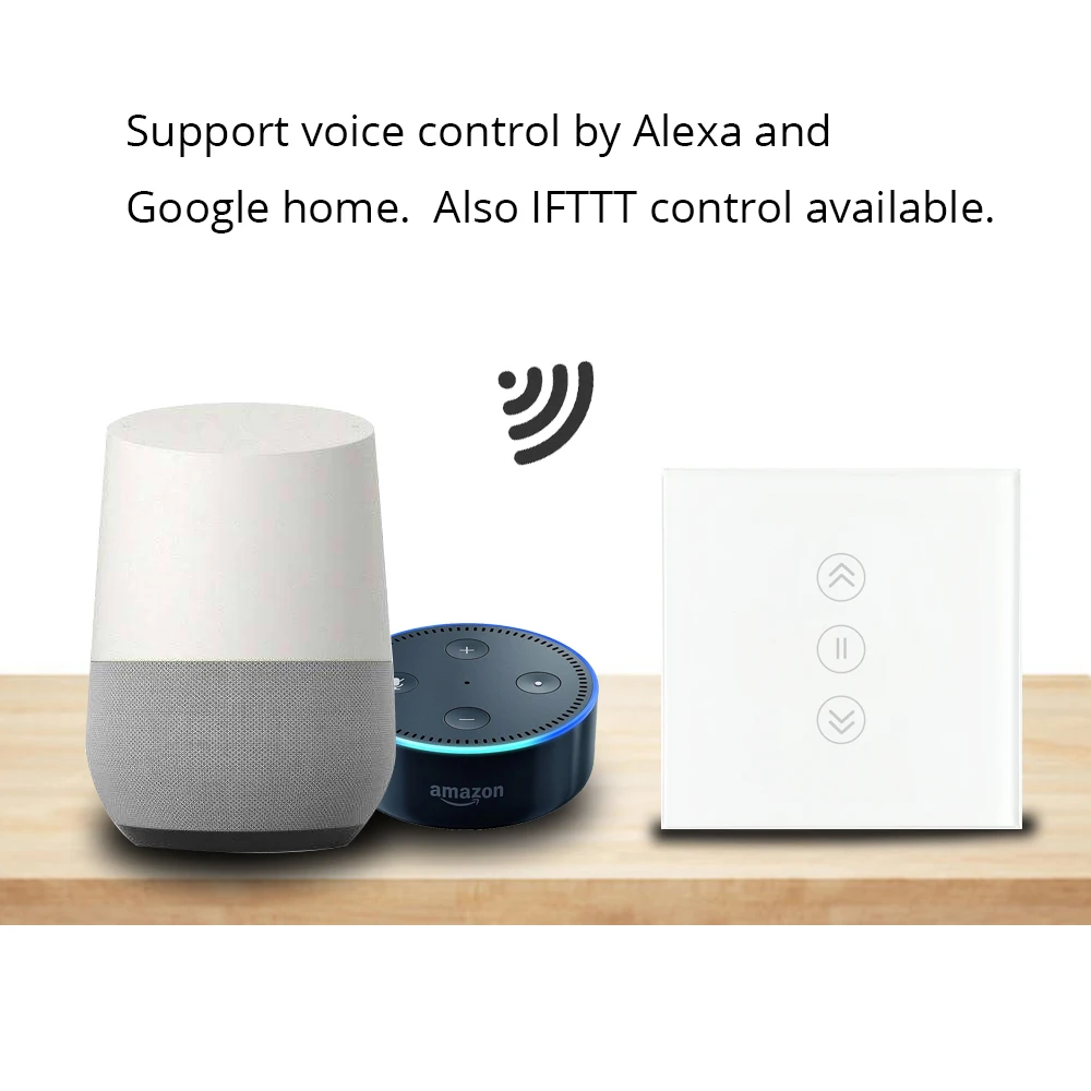 ЕС занавес переключатель Wi-Fi умные переключатели Alexa Google Home голосовой Tuya smart life APP управление с синей подсветкой опционально