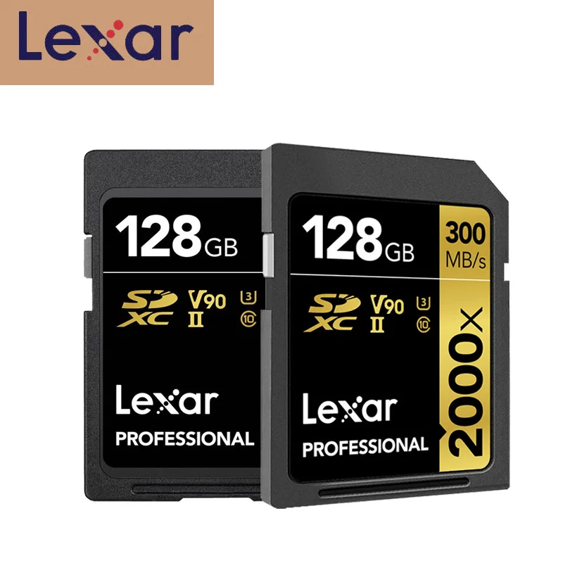 

Lexar SD Card Professional 2000x High Speed 300MB/s SDXC UHS-II U3 Class 10 Flash Memory Cards For 3D 4K Full HD Video Camera