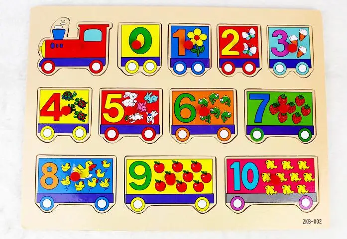 Free shipping number 0 10 Wood puzzles educational toys ...