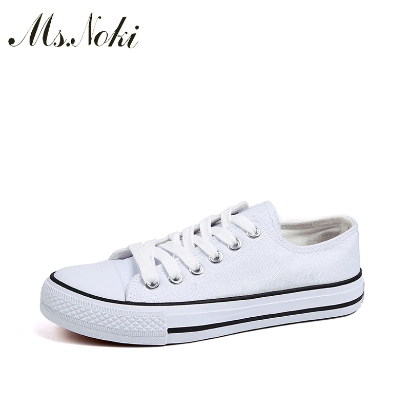 

Ms. Noki Women shoes 2017 new white canvas shoes female spring and summer white casual shoes woman students Quality