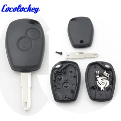 Cocolockey-carcasa de repuesto para llave de coche, 2 botones para Renault Duster Logan Fluence Clio Kangoo Sandero, sin logotipo