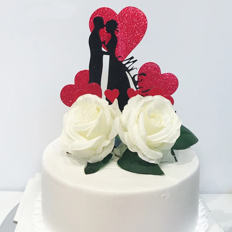 2019-Wedding-Cake-Toppers-Black-Paper-Cake-Top-Flag-Bride-Groom-Cake-Topper-Decorations-Lovers-Embrace (1)