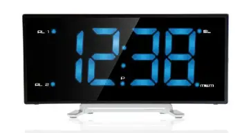 

Modern Design Large LED Wireless FM Radio Alarm Clock Memory Backlit Digital Display Loudly Electronic Clock Home Decoration