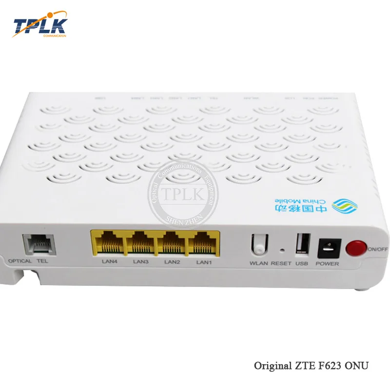 30 шт. zte F623 GPON ONU/ONT с 1GE портом+ 3FE порт+ 1 Голосовой порт+ wifi, английский интерфейс, китайский мобильный логотип - Цвет: Mobile LOGO V6.0