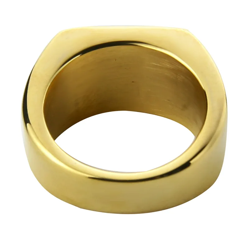 EdgLifU, мужское прямоугольное кольцо, полированное, чистый цвет, серебряные кольца, нержавеющая сталь, твердое кольцо, ювелирное изделие для мужчин, гравировка логотипа Anillo