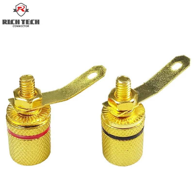 8pcs 4mm Binding Post Connector Gold plated panel wire connectorsin