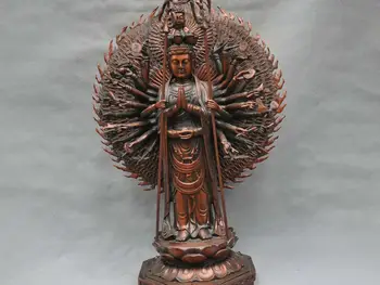 

22''China Tibetan Thousand Hands Guanyin Kwan-yin Bodhisattva Bronze Statue