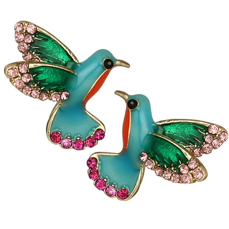 

Cute Enamel Bird Earrings Christmas Gift Stud Earring Fashion Jewelry Wholesale
