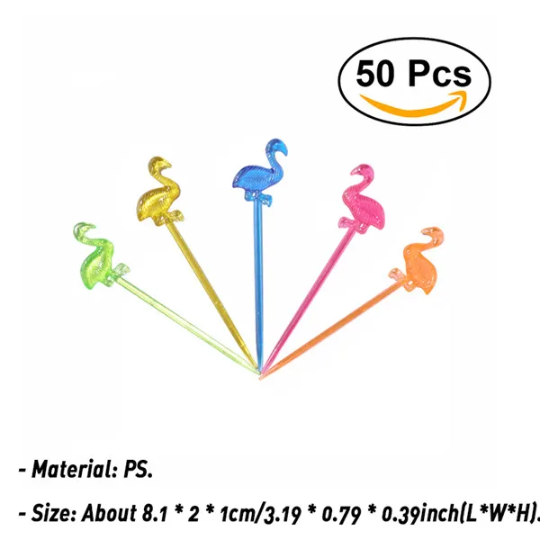 Красные Фламинго еда Шпажки для канапе кекс фрукты вилка вечерние торт десерт салат растительные палочки Коктейльные зубочистки шампуер - Цвет: 10