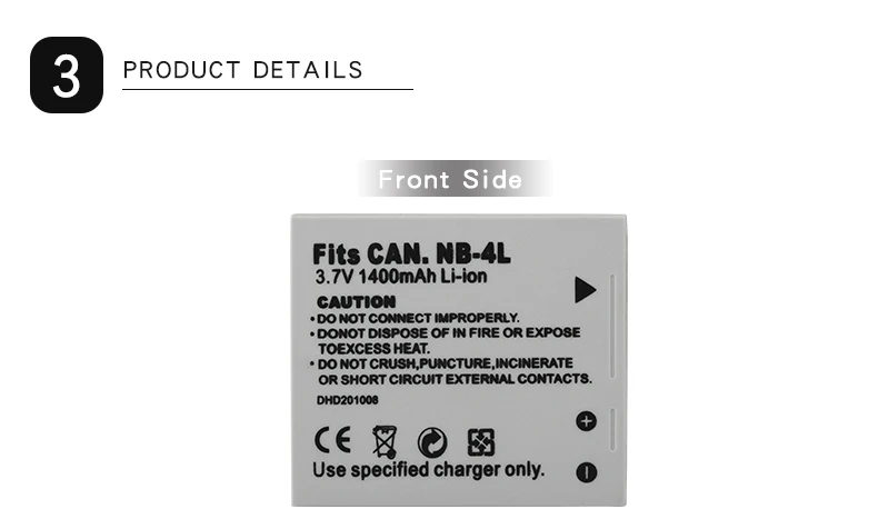 1400mAh NB-4L NB4L 4L Baterias para Canon
