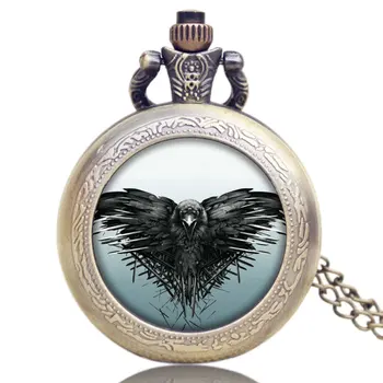 

A Song of Ice and Fire The Game of Thrones Theme All Men Must Die Design Glass Dome Pocket Watch With Chain Necklace
