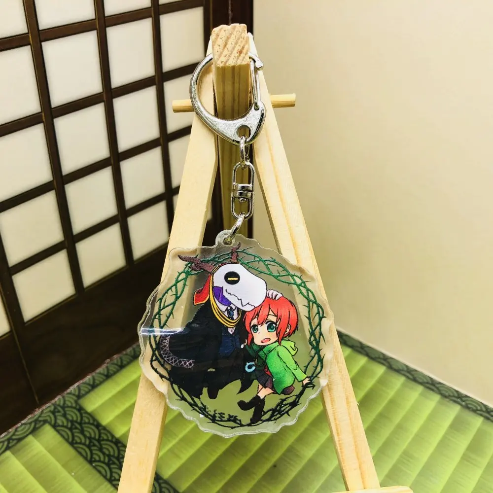 

4 Styles Acrylic Keychain Anime Ancient Magus' Bride Chise Hatori Model Cartoon Transparent Double-sided Pendant Keychain 55mm