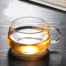 200 мл прозрачная стеклянная чашка с цветы для ручек Чашки Простой один слой кофейная чашка термостойкого прозрачного текла Овальный стакан для фруктового сока