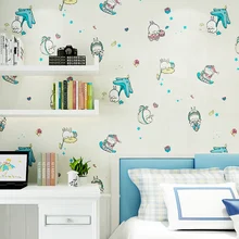 PAYSOTA New Cartoon Wallpaper Lovely Run Rabbit Children Room Boy Girl Bedroom Room Nonwoven Wall Paper Roll children s room wallpaper boy bedroom lovely warm cartoon girl princess room pure paper environmental protection star wall paper
