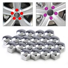 DWCX New Silver 20Pcs Wheel Lug Bolt Center Nut Covers Caps 321601173A for Audi A4 A6 A8 Q5 Q7 VW Jetta Golf Skoda